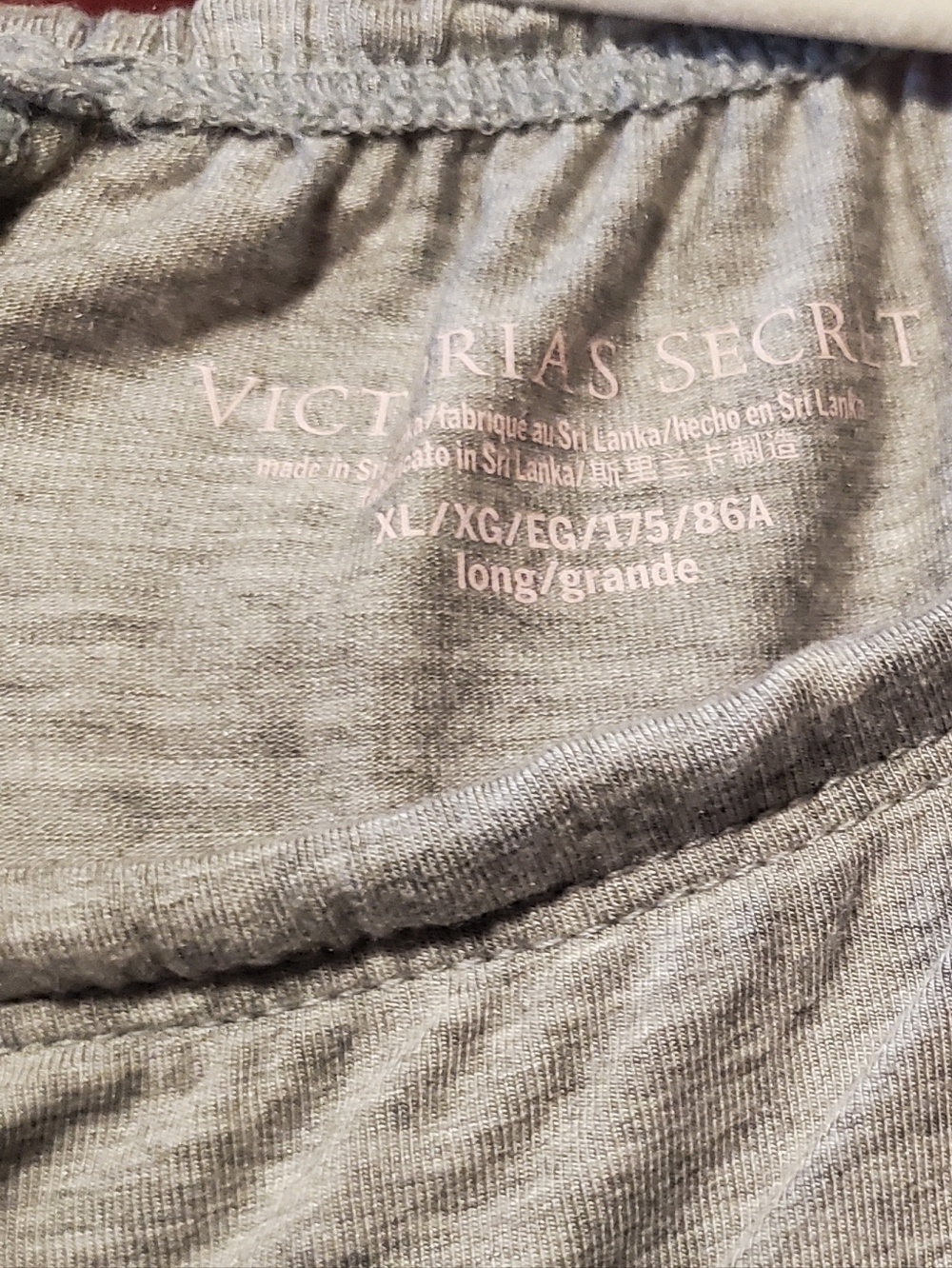 Victoria's Secret Gray & Black Two-Piece Pajama Set with Black Lace Accent Trim - Picture 6 of 11